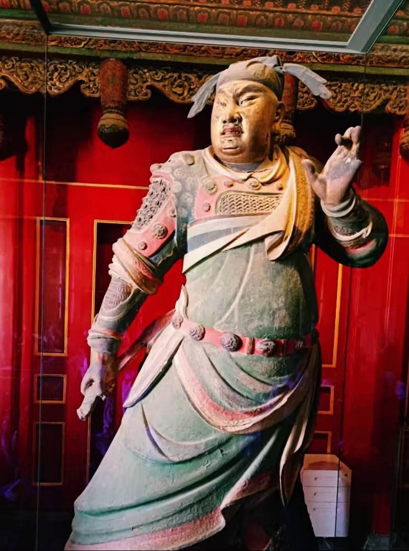 Ming Dynasty Painted Clay Statue of Guan Yu
