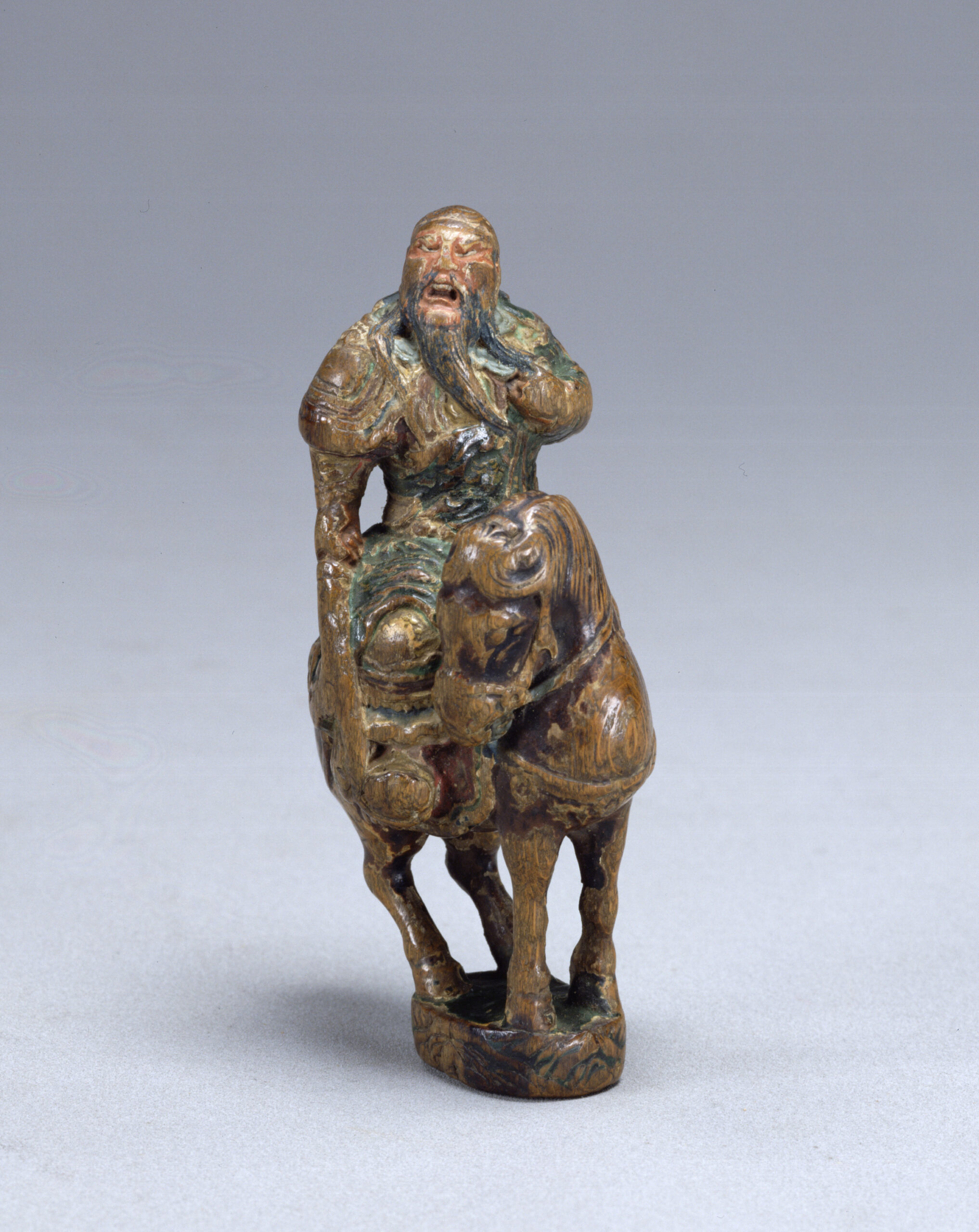 Toggle (Netsuke) Shaped Like Guanyu on a Horse