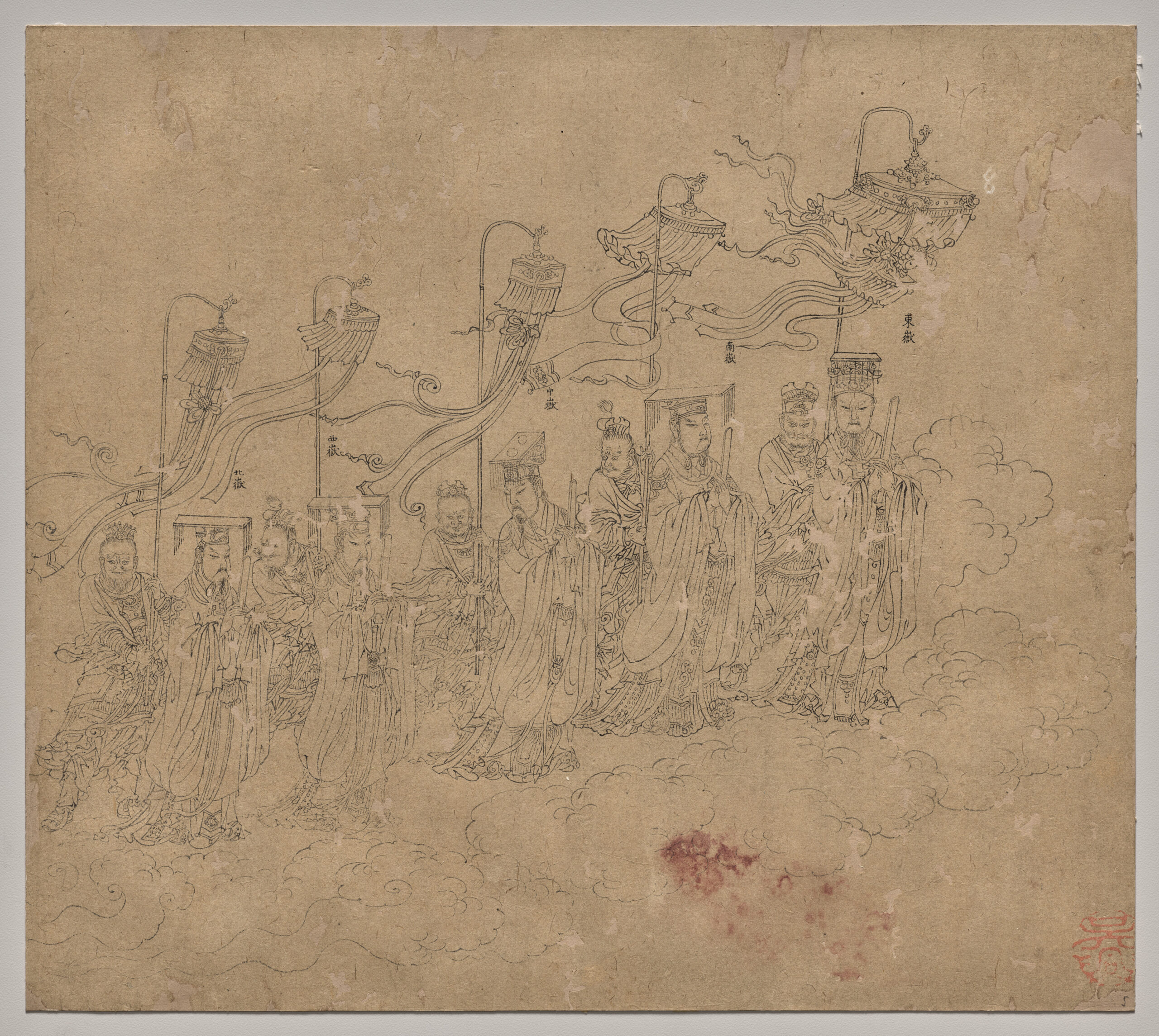 Album of Daoist and Buddhist Themes: Procession of Daoist Deities: Leaf 5