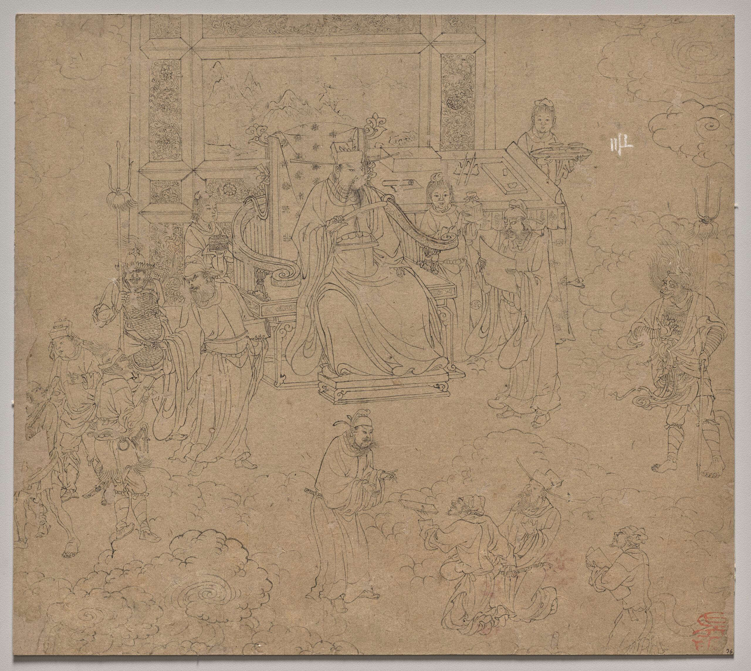 Album of Daoist and Buddhist Themes: Kings of Hells: Leaf 36