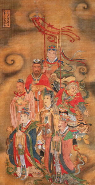 水陆画宝宁寺 角亢氐房心尾箕星君 道教二十八宿之东方七宿，四象之一——青龙