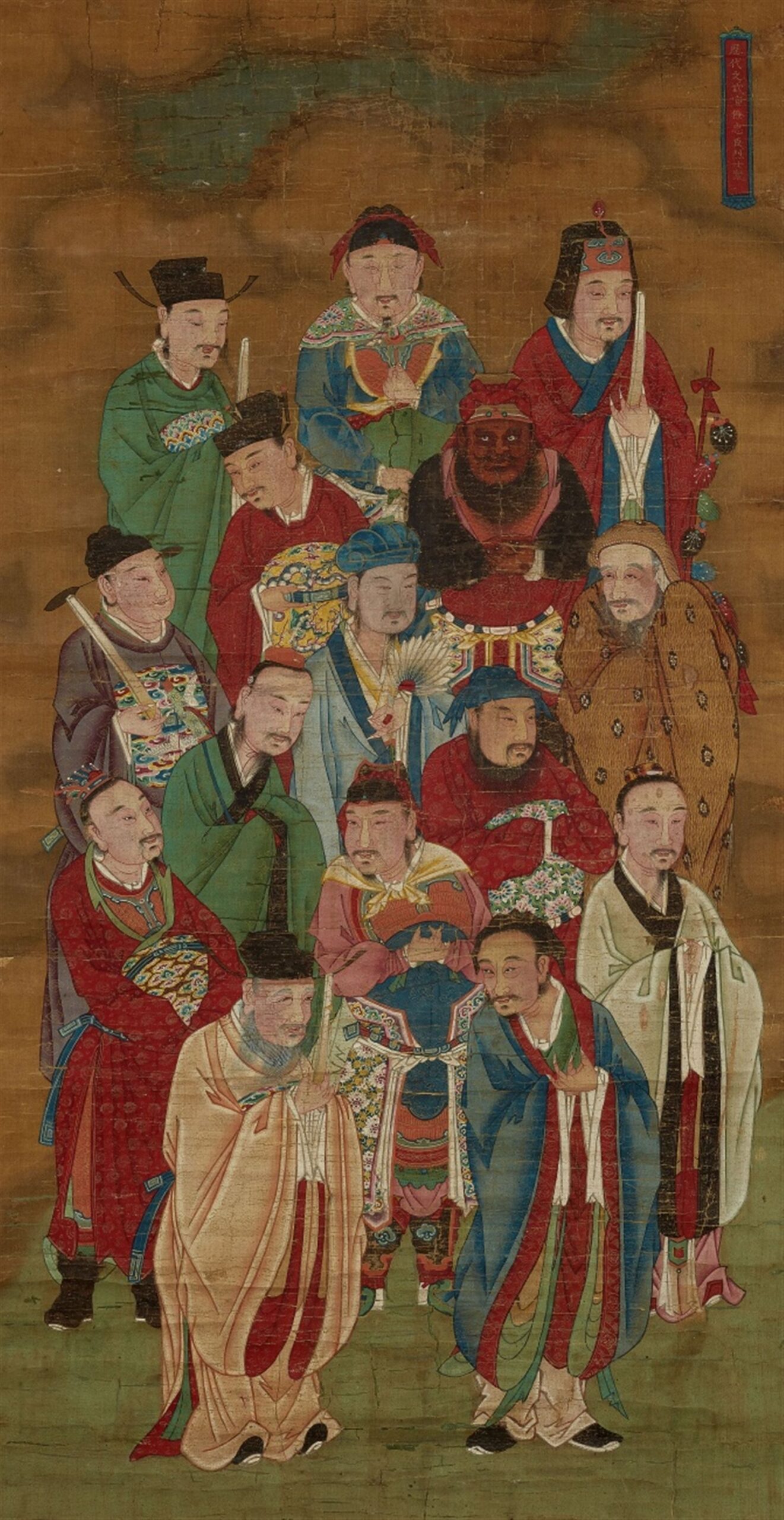 水陆画 Officials of Former Times ming dynasty