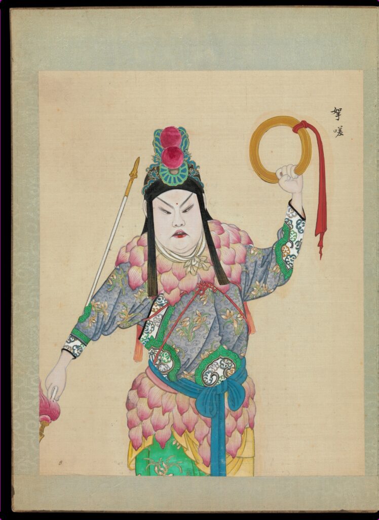 無款 清末 京劇一百人物像 冊 絹本