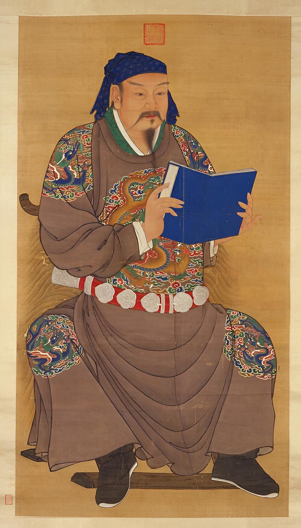 明人《岳飞像》轴