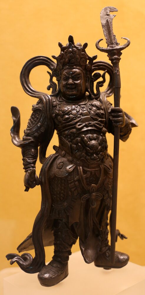 Cina, statua di guan yu, in bronzo, s.d