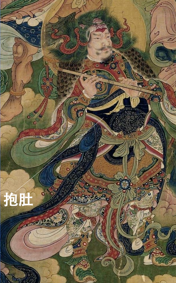 Baodu identified on a standing warrior image